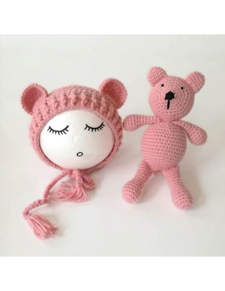 Set de caciulita cu ursulet pentru nou-nascut Drool (Culoare: Cappuccino)