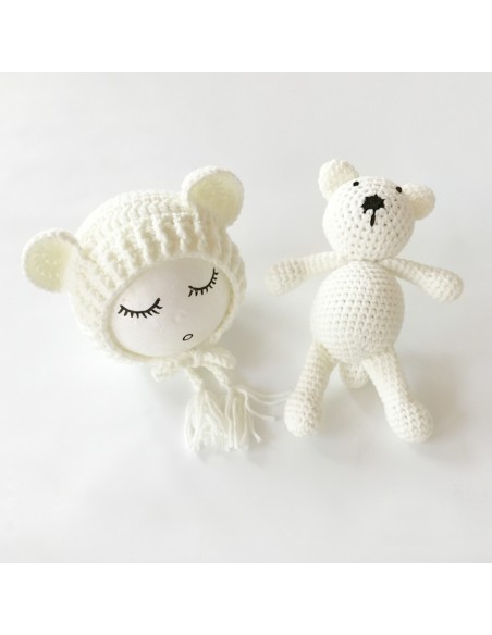 Set de caciulita cu ursulet pentru nou-nascut Drool (Culoare: Roz inchis)