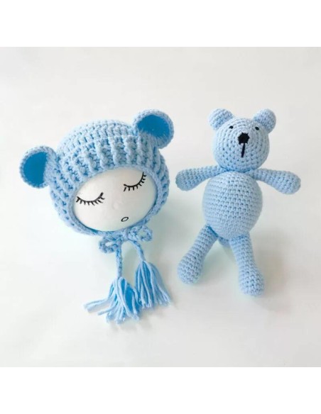 Set de caciulita cu ursulet pentru nou-nascut Drool (Culoare: Roz)