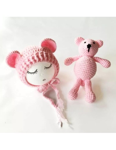 Set de caciulita cu ursulet pentru nou-nascut...