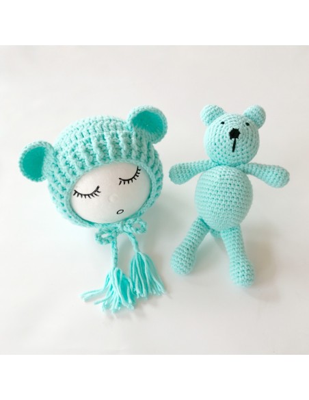 Set de caciulita cu ursulet pentru nou-nascut Drool (Culoare: Roz)