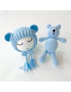 Set de caciulita cu ursulet pentru nou-nascut Drool... 2