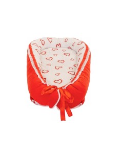 Baby Nest din Cocos MyKids Hearts-Red White 2