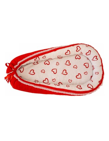 Baby Nest din Cocos MyKids Hearts-Red White