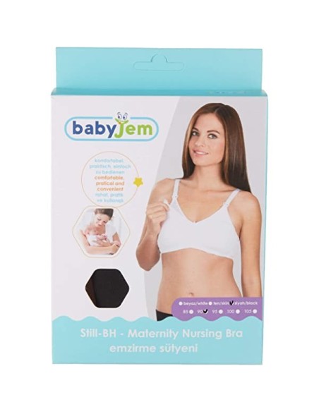 Sutien alaptare cu cupe fara intarituri BabyJem (Culoare: Negru, Marime: 95)