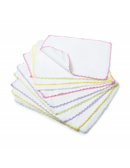 Set 10 batistute BabyJem din bumbac pentru copii 20x20 cm