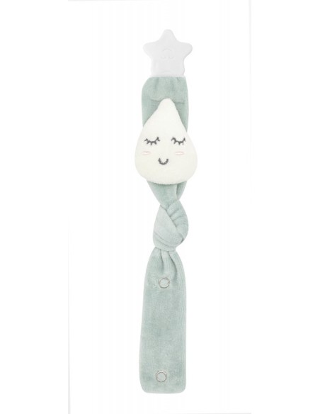 Lant pentru suzeta din material textil cu steluta BabyJem (Culoare: Verde)