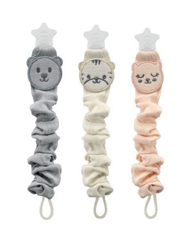 Lant pentru suzeta din muselina cu steluta...