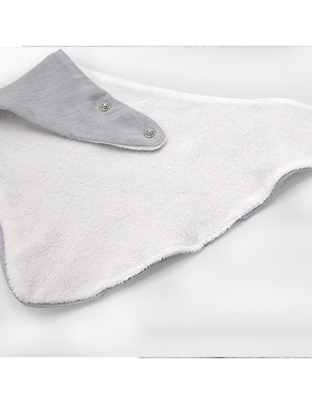 Set baveta cu doua fete din muselina cu jucarie dentitie BabyJem (Culoare: Ecru)