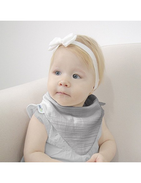 Set baveta cu doua fete din muselina cu jucarie dentitie BabyJem (Culoare: Ecru)