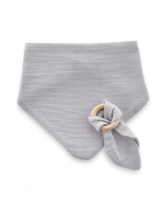 Set baveta cu doua fete din muselina cu jucarie dentitie...