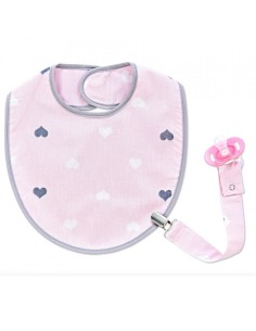 Baveta cu suport pentru suzeta BabyJem (Culoare: Gri) 2