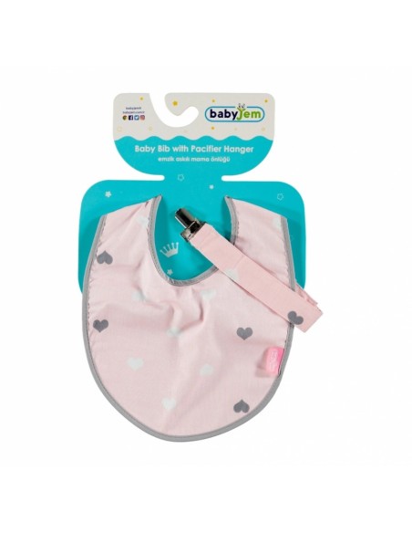 Baveta cu suport pentru suzeta BabyJem (Culoare: Gri)