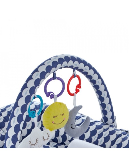 Salteluta BabyNest cu bara jucarii Between parents (Culoare: Turcoaz)