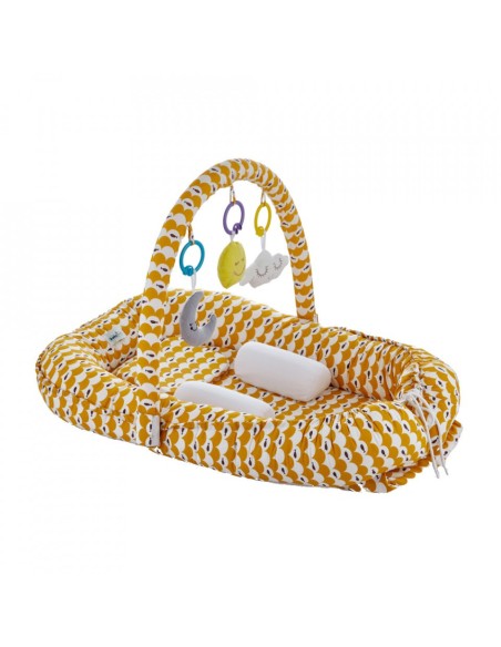 Salteluta BabyNest cu bara jucarii Between parents (Culoare: Turcoaz)