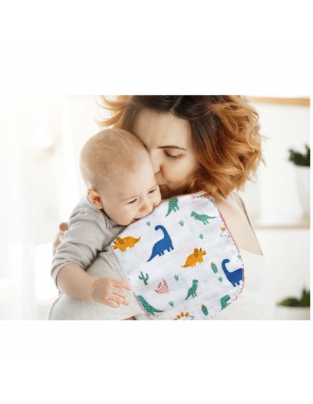 Set prosopel BabyJem pentru alaptare din muselina (Model: Inele colorate)