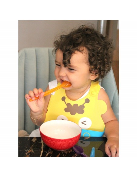 Baveta BabyJem din silicon Soft Baby Bib (Culoare: Verde)