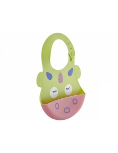 Baveta BabyJem din silicon Soft Baby Bib (Culoare: Galben)