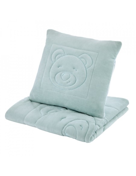 Set pernuta si paturica din plus Bear BabyJem (Culoare: Roz)