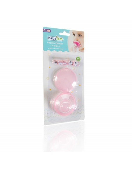 Cutiuta pentru suzeta cu lantisor BabyJem (Culoare: Alb)