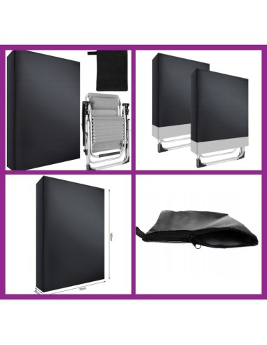 Set 4 piese Mercaton, 2 sezlonguri pliabile cu...