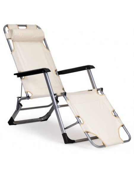 Set 2 sezlonguri pliabile cu tetiera si suport pentru picioare, reglabile 3 pozitii, Max 160 kg, Tesatura, Cadru Metalic Negru,