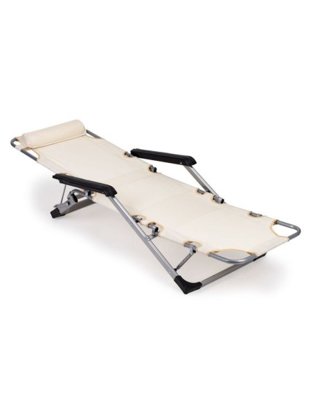 Set 2 sezlonguri pliabile cu tetiera si suport pentru picioare, reglabile 3 pozitii, Max 160 kg, Tesatura, Cadru Metalic Negru,