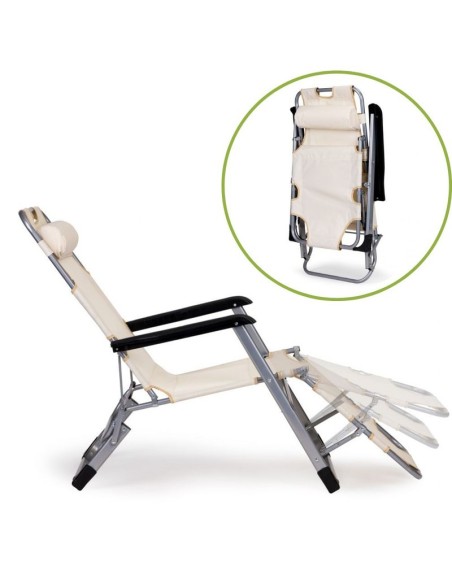 Set 2 sezlonguri pliabile cu tetiera si suport pentru picioare, reglabile 3 pozitii, Max 160 kg, Tesatura, Cadru Metalic Negru,