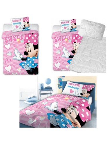 Set Minnie Mouse 3 in 1 , Lenjerie de pat cu...
