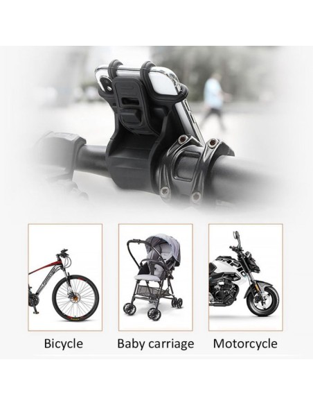 Suport universal din silicon pentru Telefoane cu Display pana la 8", Flexibil, Montaj pe Ghidon, Compatibil si cu Carut, Trotine