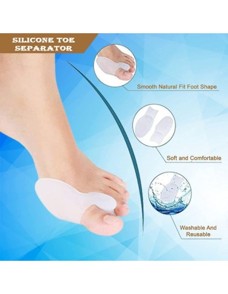 Set 2 buc protectii pentru monturi, separator degete, corector pozitie degetul mare, Gel Siliconat Non-Alergic, Marime Universal