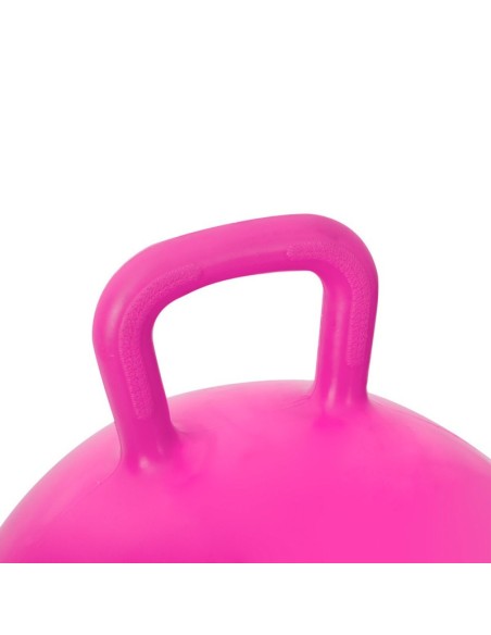 Set Minge gonflabila cu maner pentru copii, PVC, 45 cm si Pompa de mana, Maxim 80 kg, Roz