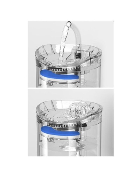 Fantana automata electrica, dozator de apa pentru animalele de companie, 2000 ml, 16.5 x 22 cm, 5V, 40 dB, Transparent