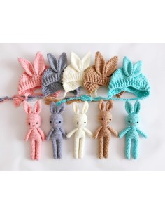 Set de caciulita cu iepuras pentru nou-nascut Drool...