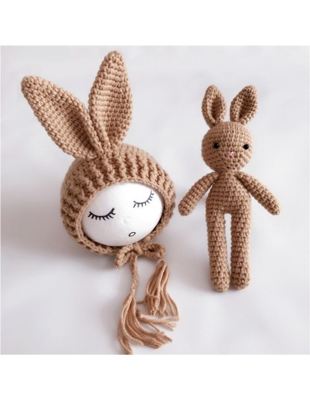 Set de caciulita cu iepuras pentru nou-nascut Drool (Culoare: Galben)