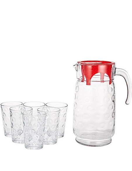 Set carafa 1.65 L si 6 pahare 208 ml Pasabahce Rings