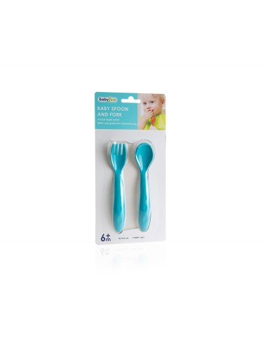 Set lingurita si furculita BabyJem (Culoare: Roz)