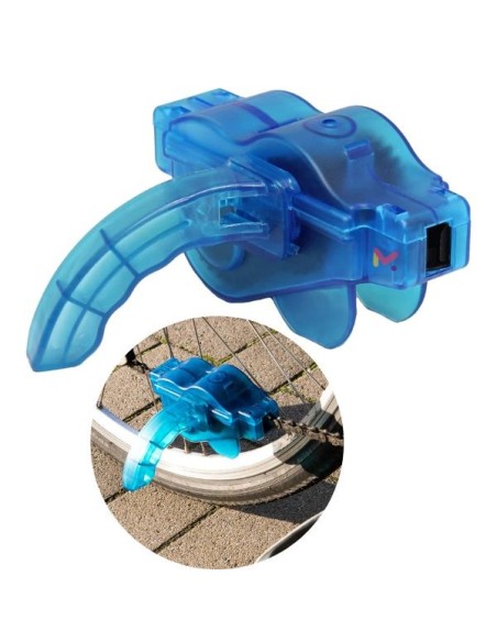 Kit DeLuxe pentru curatarea lantului bicicletei, Albastru