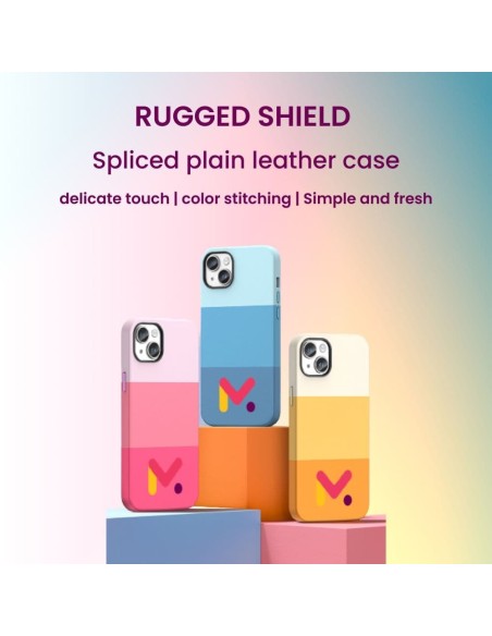 Husa de protectie din piele ecologica rezistenta la socuri pentru Iphone 14, Portocaliu, M Color Series