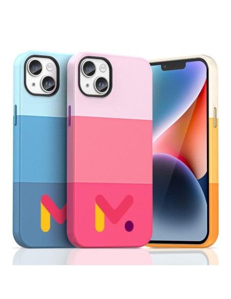 Husa de protectie din piele ecologica rezistenta la socuri pentru Iphone 14, Albastru, M Color Series