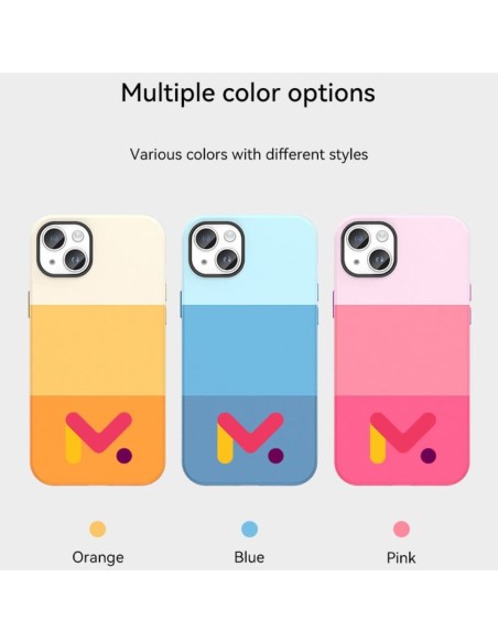 Husa de protectie din piele ecologica rezistenta la socuri pentru Iphone 14, Albastru, M Color Series