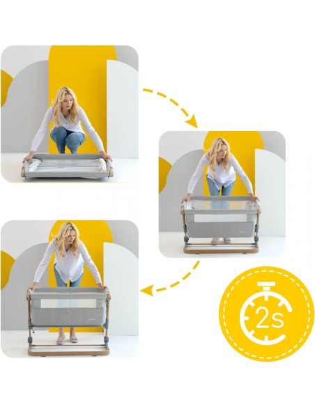 Patut 3 in 1 co-sleeping Skiddou Natt, Normandic Wood, Wood-gri