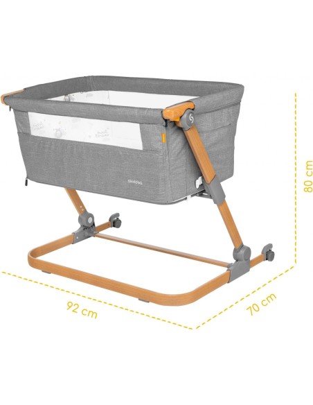Patut 3 in 1 co-sleeping Skiddou Natt, Normandic Wood, Wood-gri