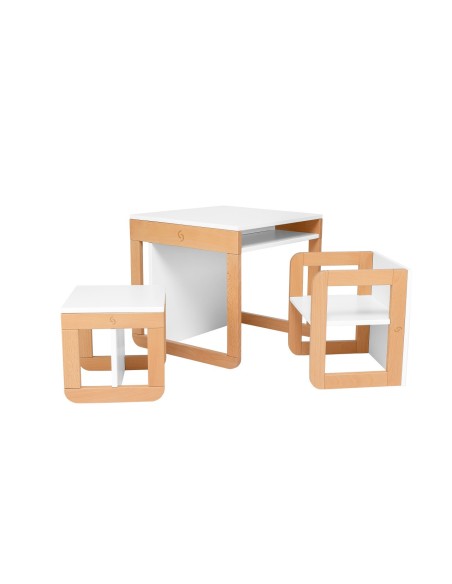 Set mobilier 8in1 Skiddou Mob, Puff catcher, Alb