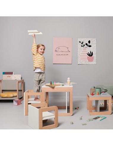 Set mobilier 8in1 Skiddou Mob, Puff catcher, Alb