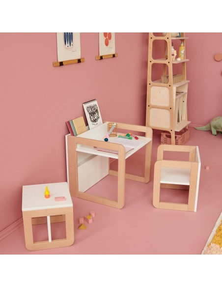 Set mobilier 8in1 Skiddou Mob, Puff catcher, Alb