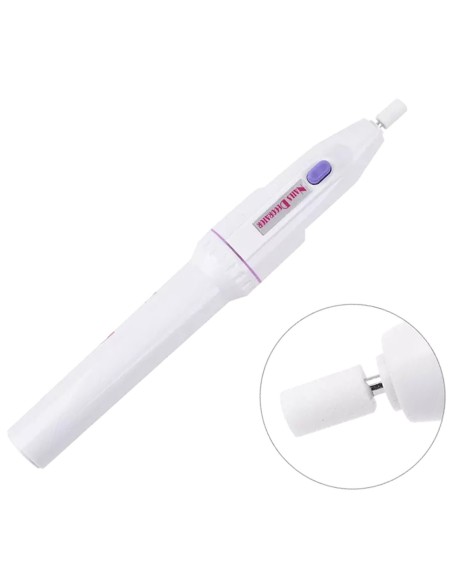 Freza de unghii portabila cu 5 capete diferite pentru Manichiura si Pedichiura, 20000 RPM, Alb
