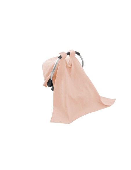 Protectie soare din muselina pentru carucior, BabyJem, 90x110 cm (Culoare: Somon)