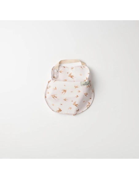Baveta bebelusi 2 in 1 Miniware Catch & Cover, Golden Swallow