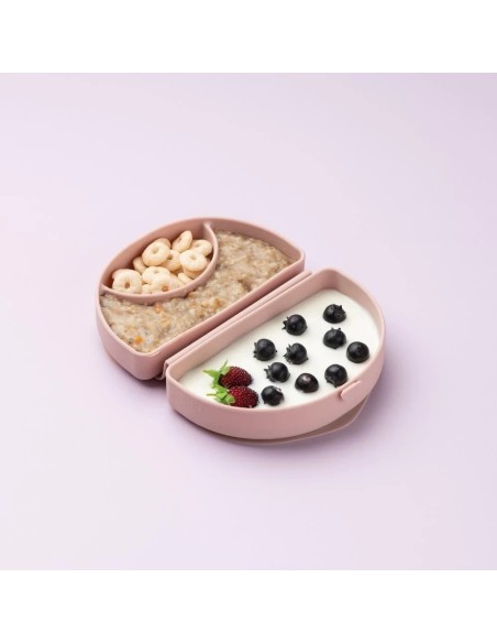 Recipient diversificare hrana bebelusi Miniware Silifold, 100% din silicon alimentar, Almond Butter